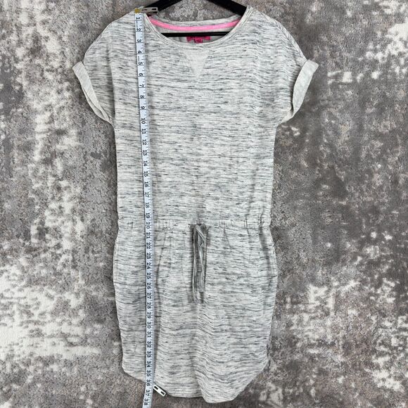 Betsey Johnson Sz XS Sweatshirt Dress Drawstring Drop-Waist Heather Gray - Picture 4 of 10